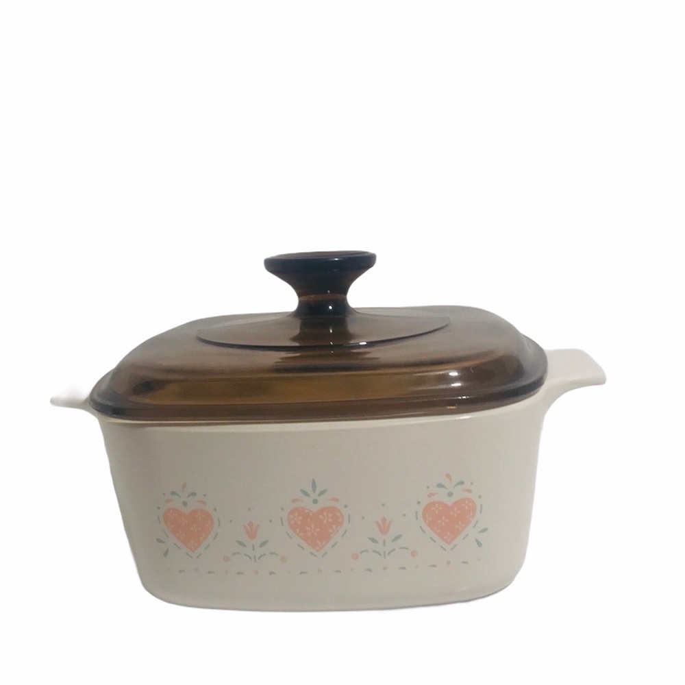 CorningWare Forever Yours Hearts Dish W Pyrex Lid